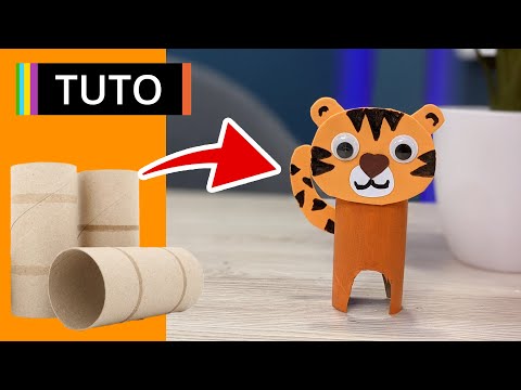tuto - Activité manuelle rouleau de papier toilette : tigre