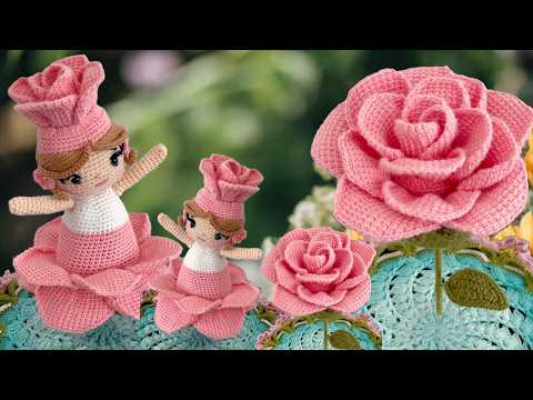 Estas Flores son las mas hermosas Rosas Muñecas Reversibles Nuevo Crochet Tutorial Fácil