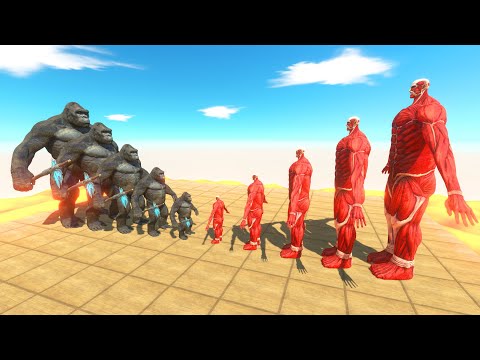 Growing King Kong vs Growing Colossal Titan - Animal Revolt Battle Simulator | ARBS