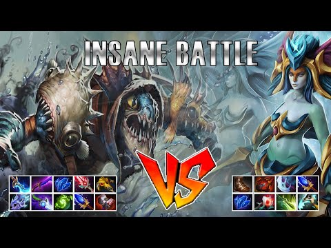 Insane Battle Slark Full items vs Naga siren full items - Godadico Dota