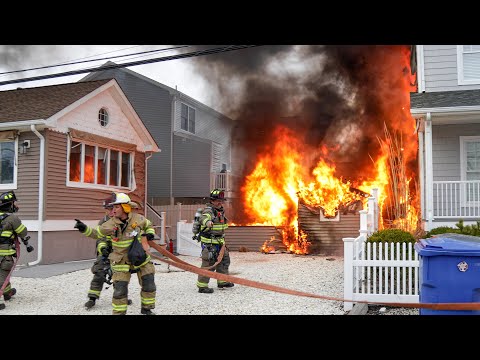 PRE ARRIVAL FULLY INVOLVED STRUCTURE FIRE Ortley Beach New Jersey 4/6/22