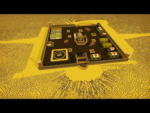 MILLIONS of ZOMBIES Charge Military Base Defense! - SwarmZ Battle Simulator