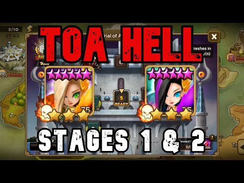 SUMMONERS WAR / TOA HELL STAGES 1 & 2 - SEARA AND GIANA- FEBRUARY 2021