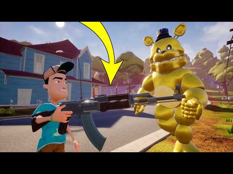 Fredbear vs Guns in Hello Neighbor