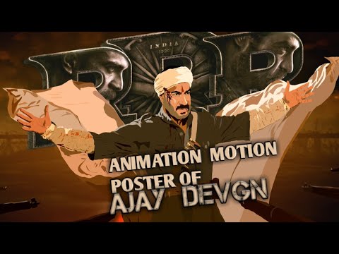 Ajay Devgn Animation Motion poster RRR Movie NTR, Ram Charan, Alia Bhatt