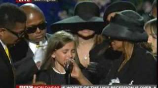 Michael Jackson Memorial - Daughter Paris Says Goodbye