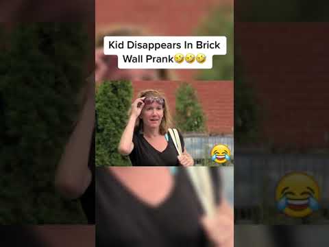 kid disappears in brick wall PRANK