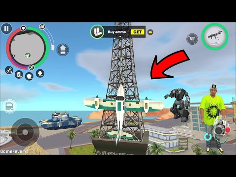 Vegas Crime Simulator 2 - (Private Airplane Stuck Eiffel Tower) Airplane fly in Tower - Gameplay HD