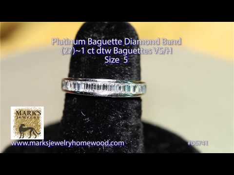Platinum Baguette Diamond Band #06741