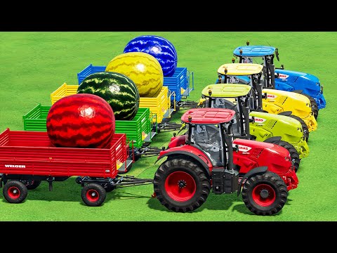 LOAD and TRANSPORT BIG WATERMELONS WITH CLAAS TRACTORS! Farming Simulator 22