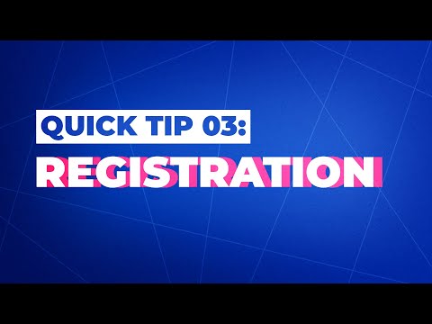 QuickTip 03: Registration