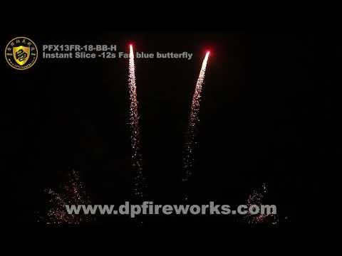 Instant Slice - 13S Fan Brocade And Red Star Mines To White Strobe Willow Shells - PFX13FR 18 BB H