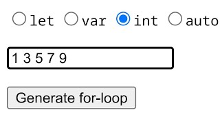 I wrote a for-loop generator