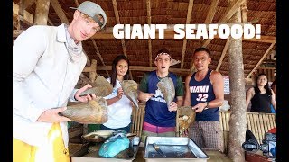 AMAZING BAMBOO FLOATING COTTAGES AND EATING GIANT SEAFOODS IN THE PHILIPPINES