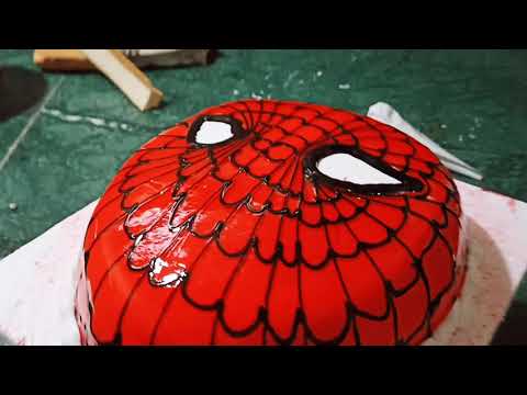 Spiderman cake design  cake decoration marking by sadhu cake master