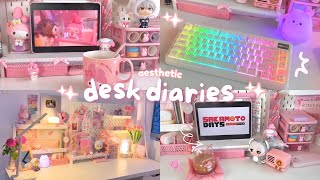 aesthetic desk vlog 🎀 kiiboom phantom 81 lite, stationery haul, art unboxing, watching anime, kpop 🌸