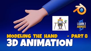 Modeling the Hands Part 08 Blender 3.1 Beginner Tutorial - Converting a 2D Illustration to 3D