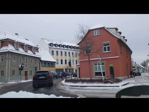 BAMBERG  Drive in UNESCO World Heritage City, Bamberg, at -10C Germany.
