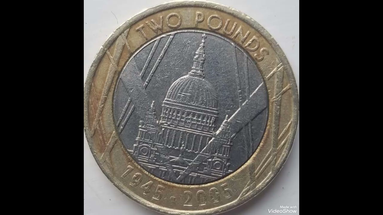 UK 2005 two pounds Queen Elizabeth II, coin value and price rare.
