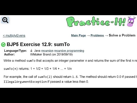 Java Practice It Exercise 12 9 Sumto Recursion Recursive Programming