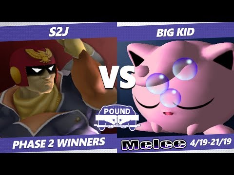 Pound 2019 SSBM - HLC S2J (Captain Falcon) VS  BigKid (Jigglypuff) Smash Melee Phase 2 Winners