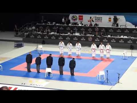 Male team kata Japan(kata Annan dai+bunkai)vs Spain(kata Annan+bunkai)World Karate Championships2018