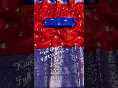 #kanchi organza #sarees with blouse price : 1200+$☎9948362397,plz subscribe for more collection