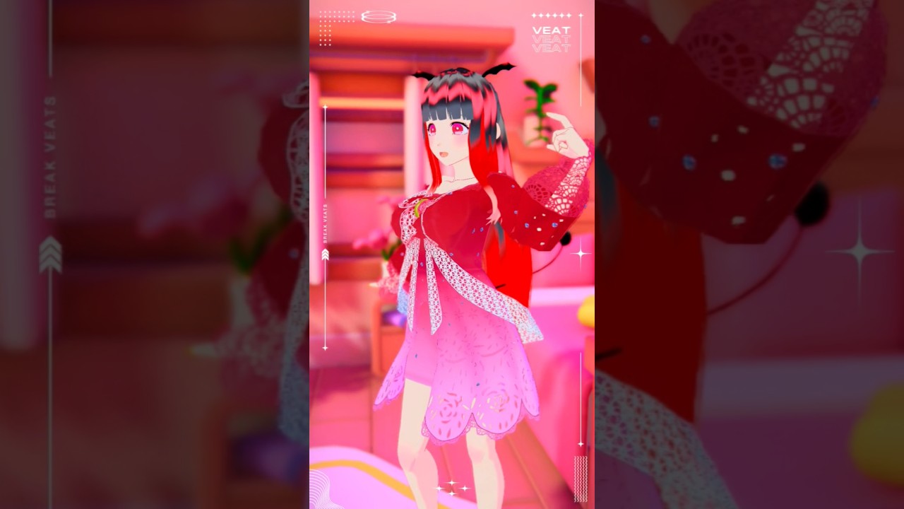 【ワールドイズマイン CPK! Remix (かぐや&月見ヤチヨver.)】ネグリジェでダンス　【依光リリア】 #VTuber #shorts #veat
