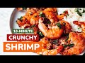 10-Minute Lemon Garlic Shrimp Recipe | Pan-Fried Crunchy Shell-On Shrimp