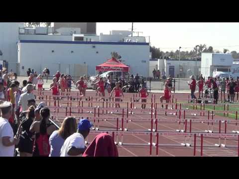 FSG 100m H Heat 2 vs Troy Woodbridge 3-16-16 - Los Alamitos Girls
