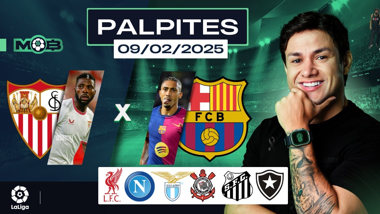 PALPITES DE FUTEBOL PARA O DIA 09 02 2025 + BILHETE PRONTO (DOMINGOU NO MUNDO BET)