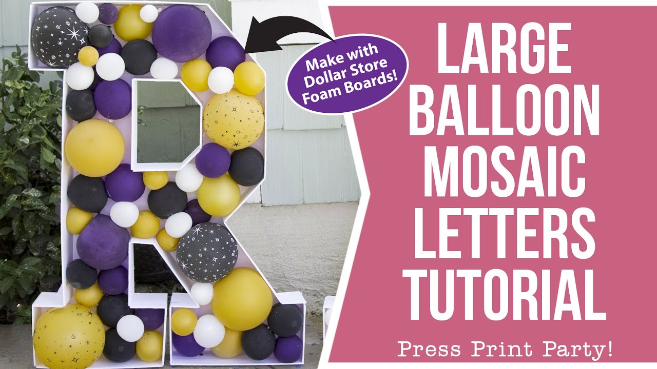 Create Stunning Big Balloon Mosaic Letters for Graduation - Free Template GRAD Letters/ Numbers