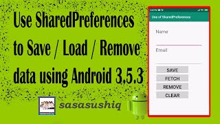 Download the video "Use SharedPreferences to store, fetch and edit values using android 3.5.3 | Android app Dev video#31"