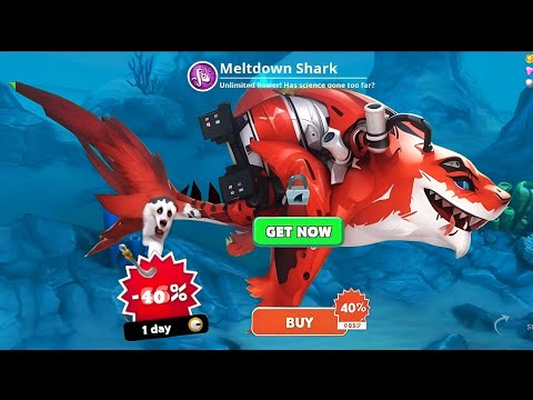 Hungry Shark World Got New Evolve Apex Meltdown Shark 40% Off BIGGEST MONSTER UNLOCKED,GAMEPLAY,