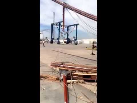 wooden mast breaks in two
