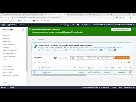AWS SAA - Module 5 - Guided Lab: Creating an Amazon RDS Database - Anand K