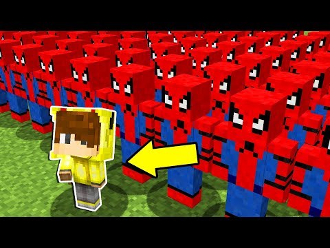 1000 TANE ÖRÜMCEK ADAM ORDUSU VS ISMETRG! - Minecraft