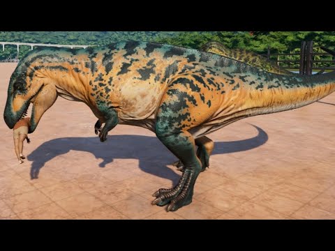 Jurassic World Evolution - 3 Acrocanthosaurus 3 T-Rex & 3 Giganotosaurus Breakout & Fight!