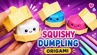 Origami Squishy Dumpling 😮 | Easy Paper Squish Toy DIY