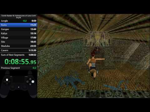Tomb Raider 3 any% glitched in 1:10:33