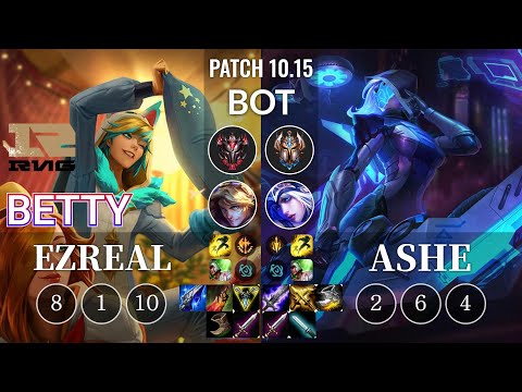 RNG Betty Ezreal vs Ashe Bot - KR Patch 10.15