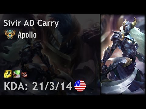 Sivir AD Carry vs Twitch - Apollo - NA Challenger Patch 7.12