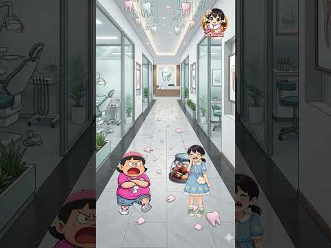 Shizuka bị sâu răng 🦷🪱!!! Hãy giúp cậu ấy 🪥 #shizuka #doraemon #shorts