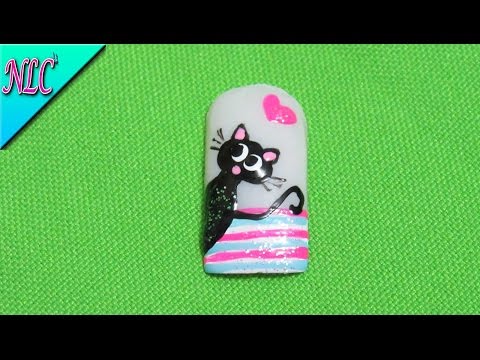 DECORACIÓN DE UÑAS GATO♥ – CAT nail art♥ – GATO fácil de realizar – NLC