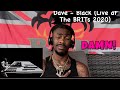 Dave - Black (Live at The BRITs 2020) AMERICAN REACTION VIDEO 😖🙏🏾⭐️✌🏾❤️➕😫
