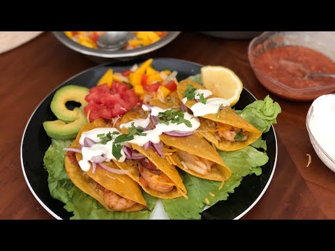 Como Hacer Tacos Dorados De Camarón receta barata y fácil de preparar 👌