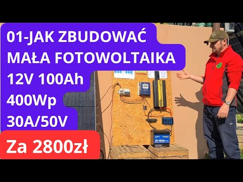01- Mała Fotowoltaika 12V 100Ah. 400Wp Za 2800zł. Do Kampera. Ogrodu. Domu.