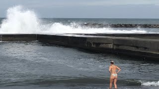 8月上旬の台風接近してた時のオレンジビーチの様子