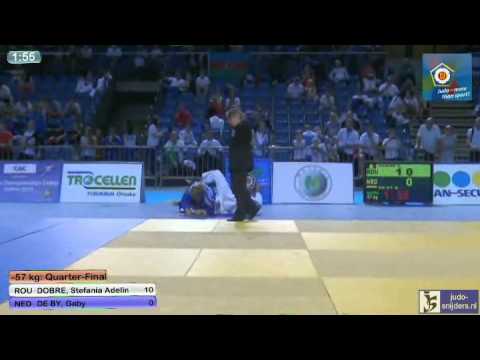 Judo 2013 European Championships U18 Tallinn: Dobre (ROU) - de By (NED) [-57kg]