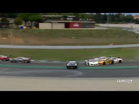 Ferrari Challenge Europe (Trofeo Pirelli) 2018. Race 1 Circuit de Barcelona-Catalunya. Start Crash